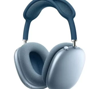 Apple Airpods Max – avec Pochette – Casque circum-aural fermé sans fil – Réduction de bruit active – BT5.0 – Commandes/Micro – Autonomie 20h – Charge rapide – Bleu