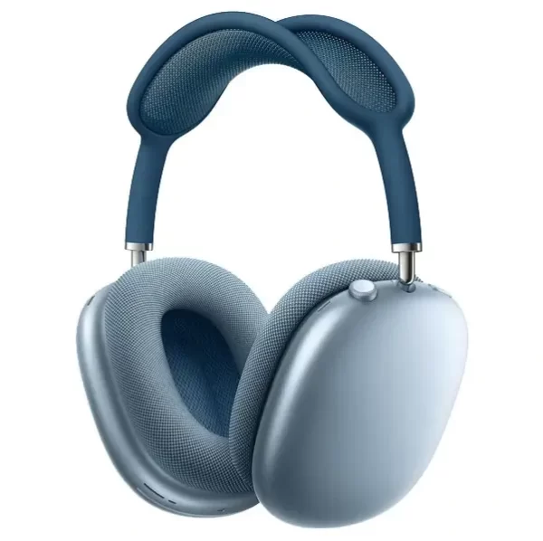 Apple Airpods Max – avec Pochette – Casque circum-aural fermé sans fil – Réduction de bruit active – BT5.0 – Commandes/Micro – Autonomie 20h – Charge rapide – Bleu