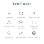 Casque de Jeu Stéréo – Microphone HD – lumières RGB – Yesido EK01 – Image 3