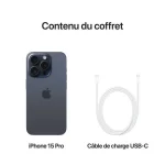 Apple iPhone 15 Pro 256 Go – 5G-LTE IP68 Dual SIM – iOS 17 – Titane Bleu – Garantie 2ans + Adaptateur Apple Offert – Image 4