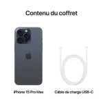 Apple iPhone 15 Pro Max 256 Go – 5G-LTE IP68 Dual SIM – iOS 17 – Titane Bleu – Garantie 2ans + Adaptateur Apple Offert – Image 4